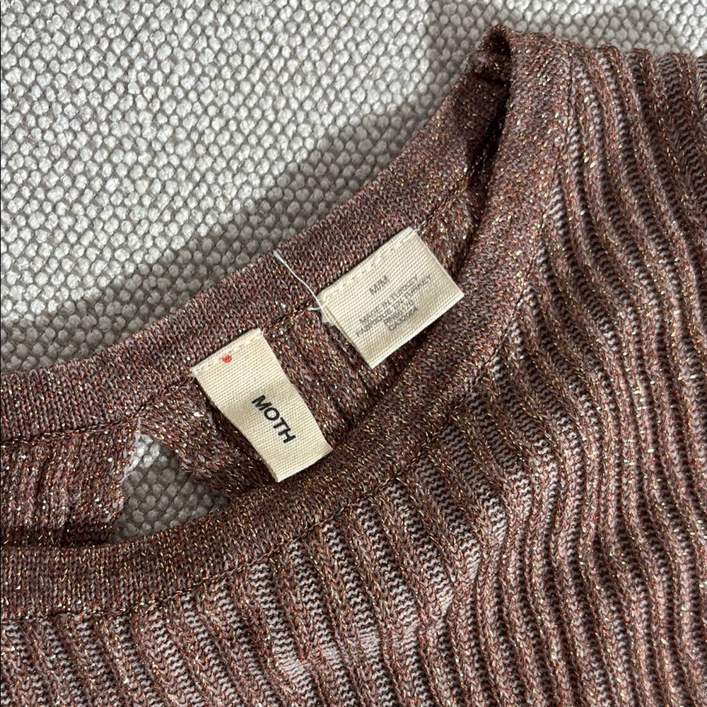 Moth Brown Ribbed Tank Top with Color-Block Design - Picture 2 of 2
